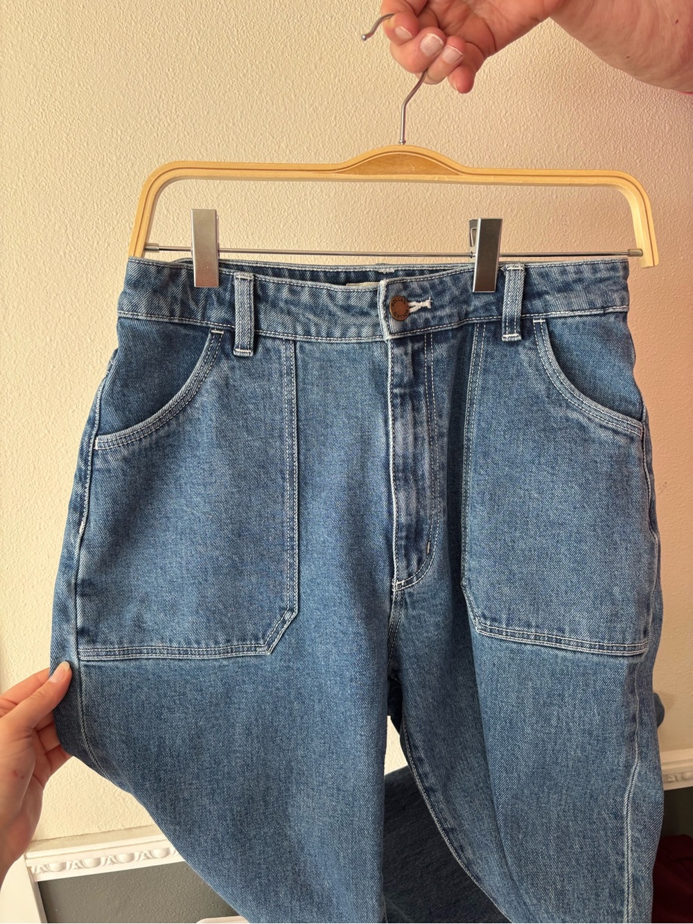 ROLLA'S East Coast Flate Classic Medium Blue High-Rise Wide Leg Jeans Size 29 - Picture 7 of 11